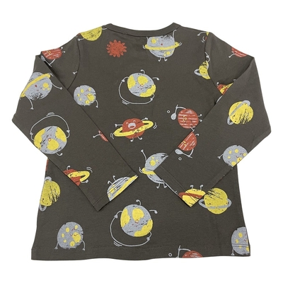 160g Black Long Sleeve O-neck 100% Cotton Jersey Children Clothing Boy T Shirt Design