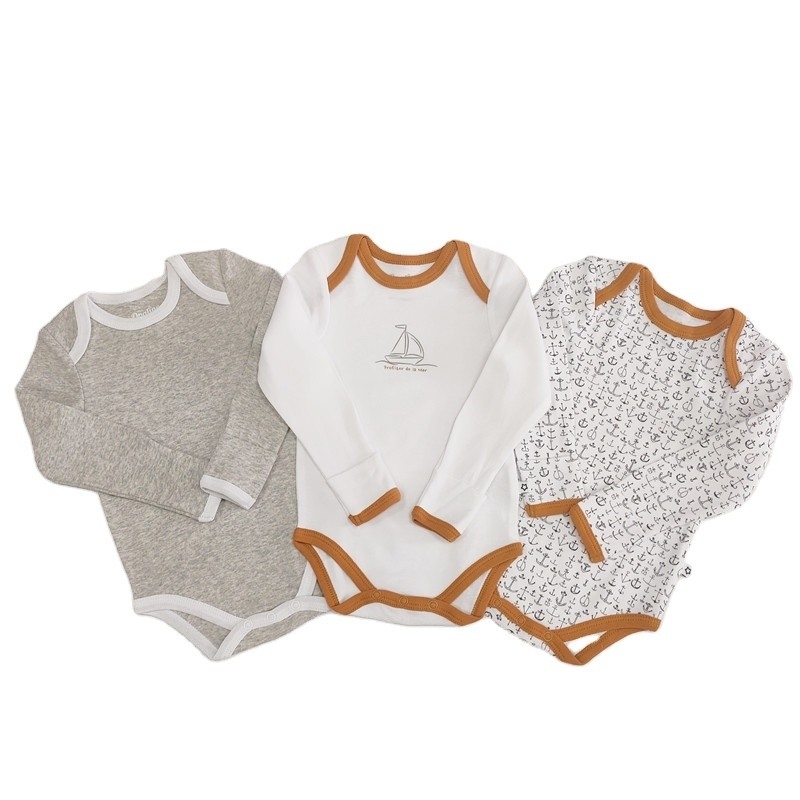 Unisex Infant Clothing Jumpsuit Short Sleeve Blank Bodysuit with Customized Branding